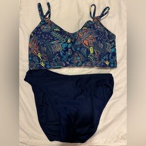 Sunsets Women's 38DD XL Multi-Color Paisley Floral Underwire Bikini Swimsuit